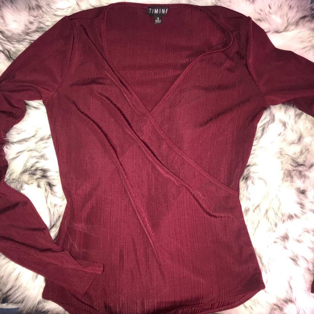 Burgundy Wrap Body Suit